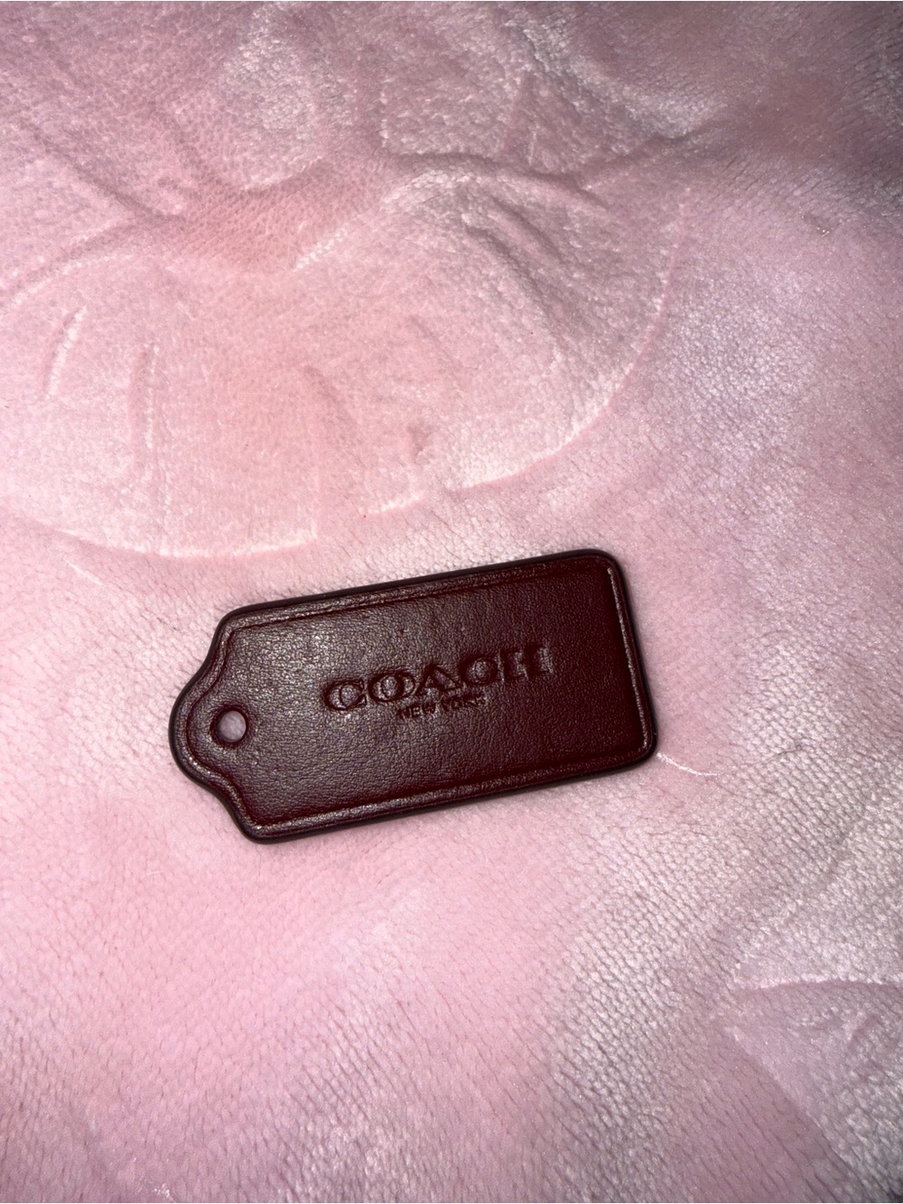 Coach Leather Bag Charm in maroon
